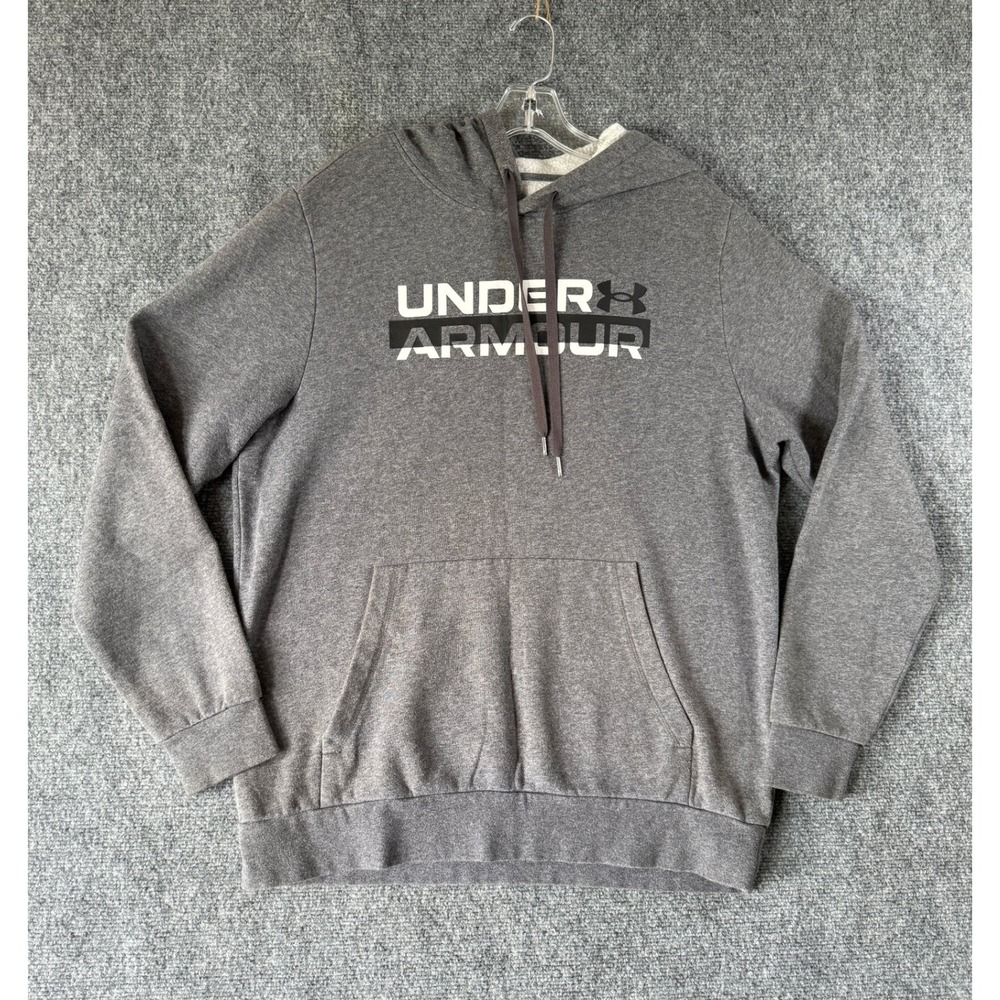 Under Armour Pullover Hoodie Mens Large‎ Gray Long Sleeve UA Sweatshirt